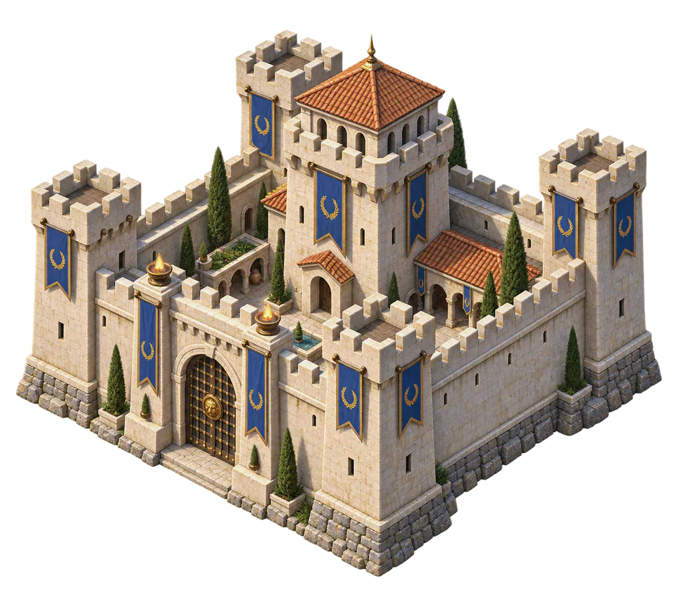 Castle at its completed level-25 appearance