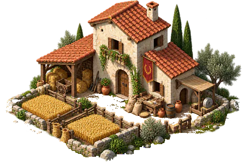 Farm at its completed level-25 appearance